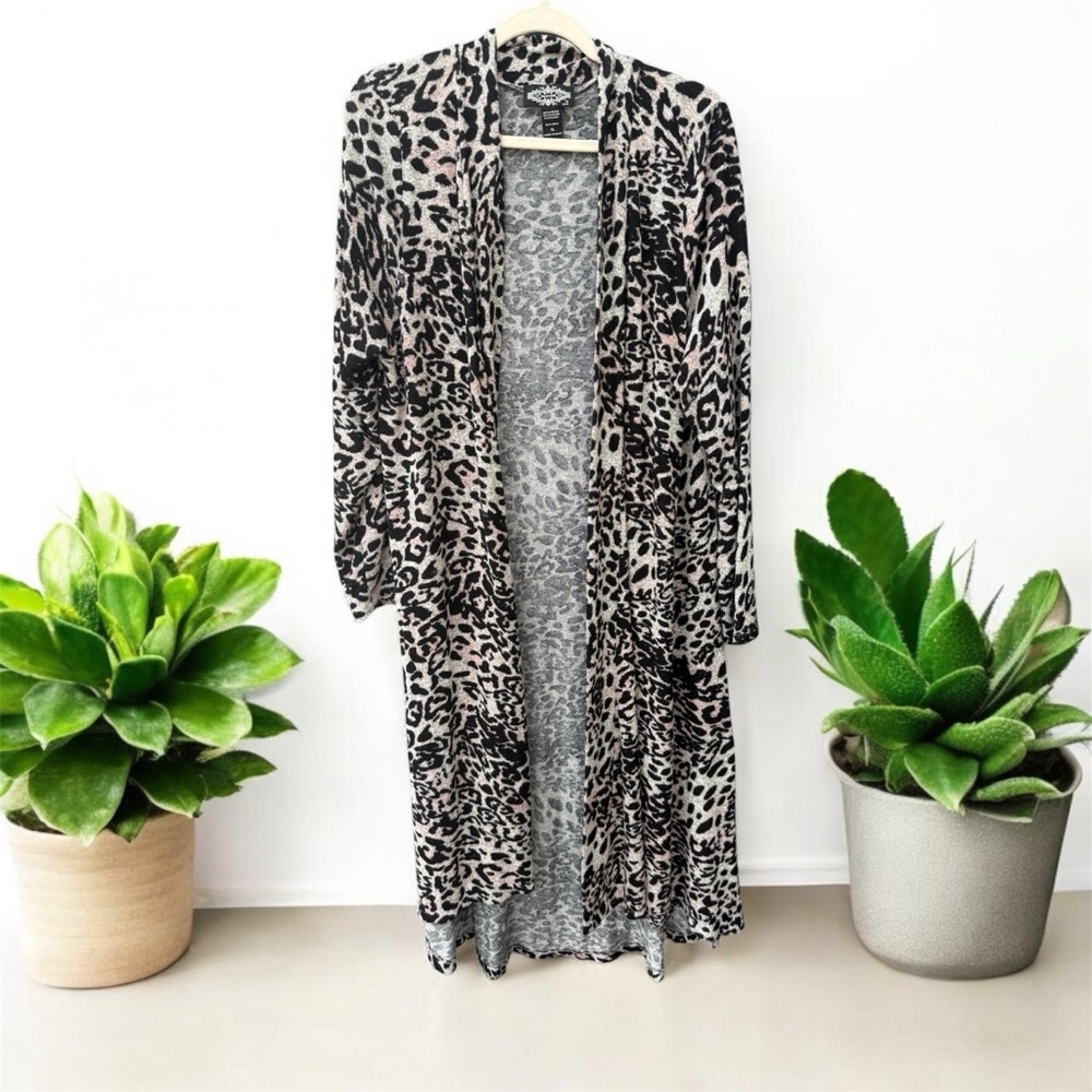 Oliver by Escio Leopard Print Long Duster/Cardigan XL